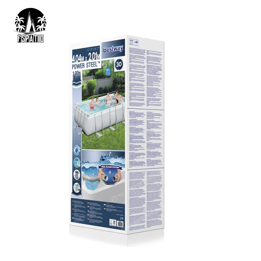 FSPATIO  Amazon hot sale  rectangular inflatable pools inflatables swimming outdoor above ground  metal frame swiming pool