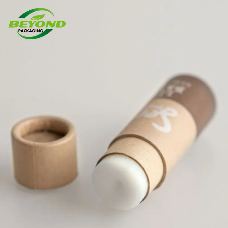 Custom Printing Popular eco friendly kraft paper lipbalm tube Cardboard  eco friendly moisterizer 2.8oz Push Up Paper Tube