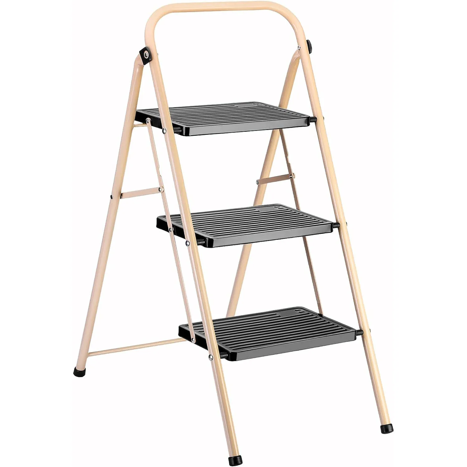 Wholesale Folding 2 Step Stool with Handrails Safety Anti-Slip Step Ladder Aluminum Widen Metal Foldable Ladder