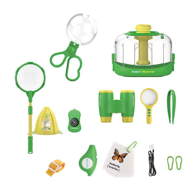 Hot Sell Large Nature Outdoor Games Adventure Bug Catcher Kit 14pcs Educational STEM Toys Set for Kids Nature Exploration Toys