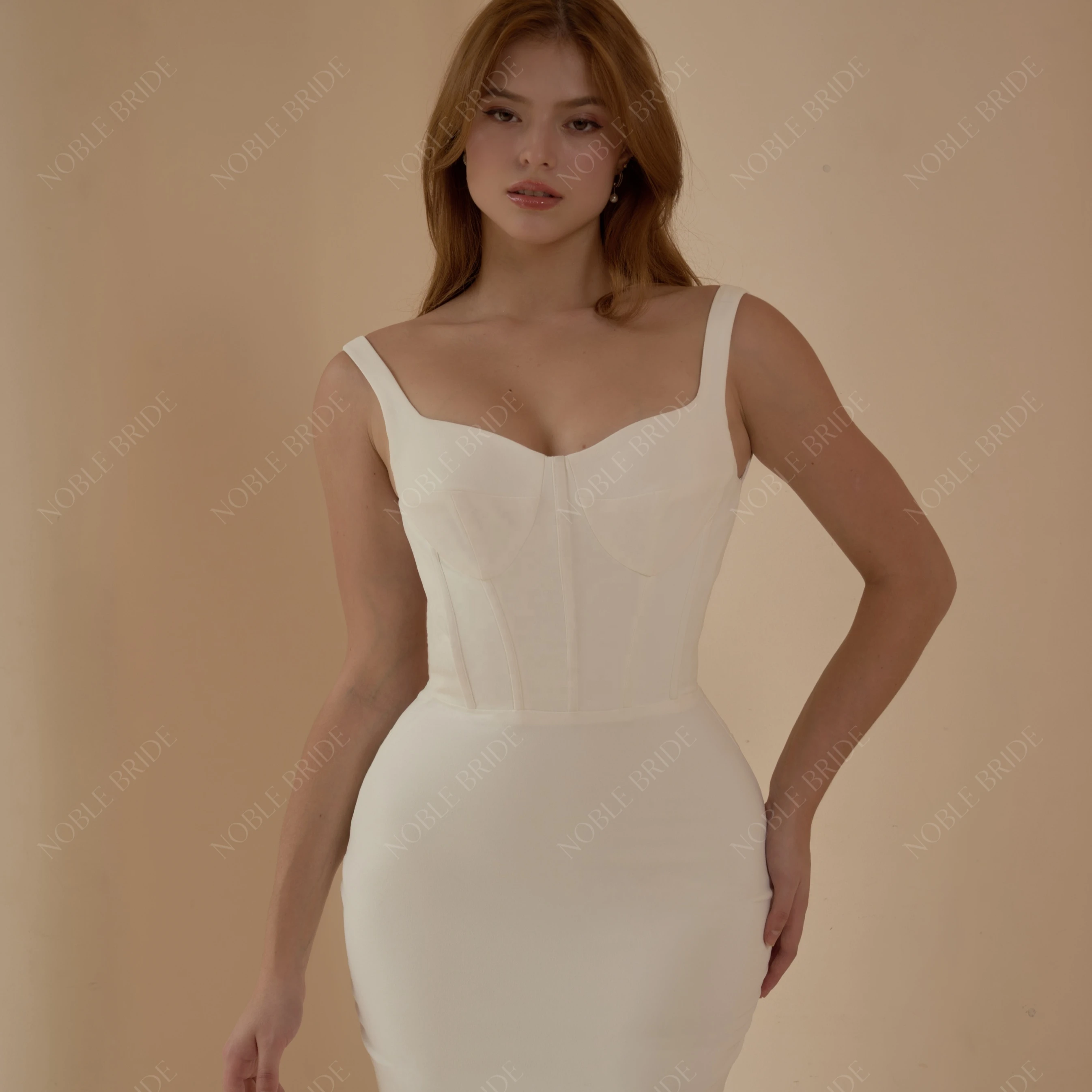 New Design High Quality Crepe Sleeveless Wedding Dresses Elegant Wedding Dresses For Bride 2024