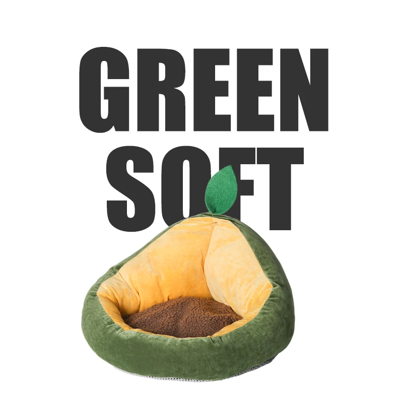 
Amazon hot selling Luxury Avocado Washable Removable Nonslip Polyester Cat dog Bed 