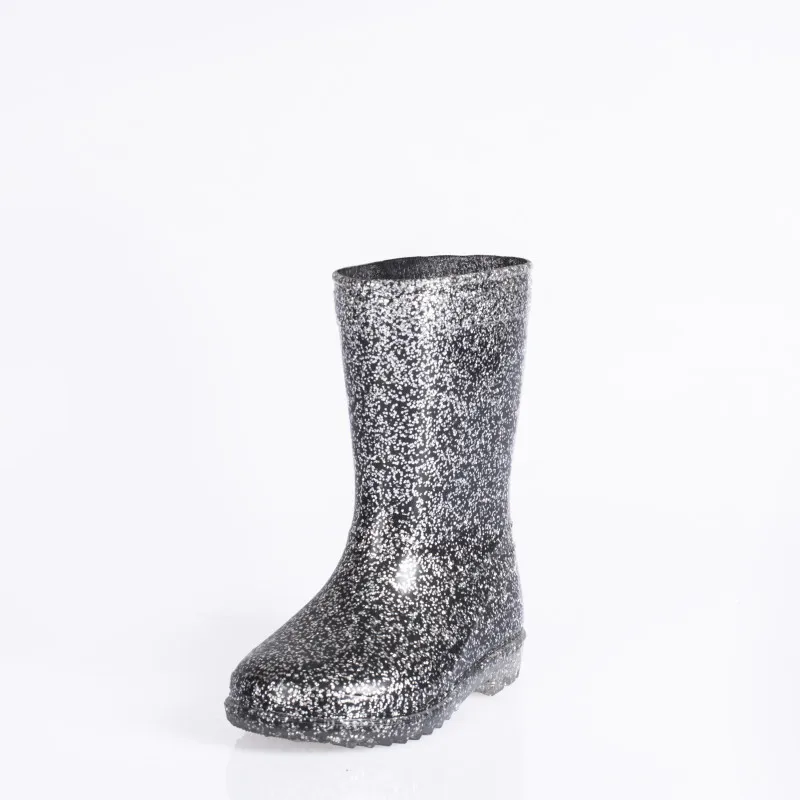 Customized Wholesale Gradient Glitter Pvc Jelly Pink Printed PVC Injection Water Boots For Kids