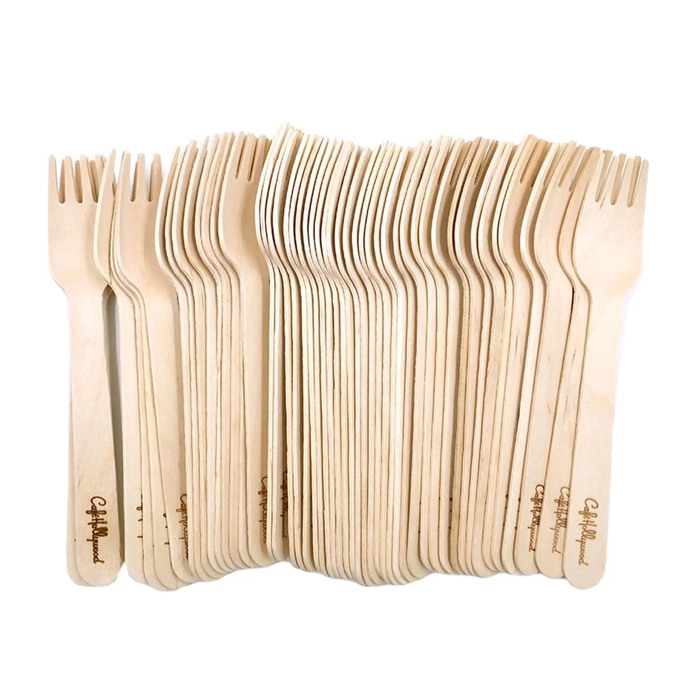 Hot sale disposable birch wood cutlery fork spoon