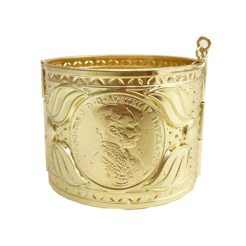 dubai Gold Color Bangles For Women French Jewelry Coin Bracelets Bridal Bracelets Bangles Design Algerian Caftan Bracelet