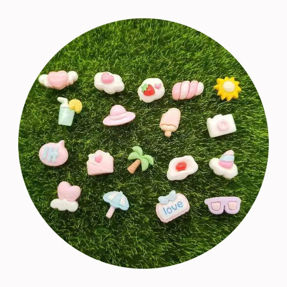 10mm mini popular beach series flat back resin beads custom gift fit making DIY toy doll house slime filling