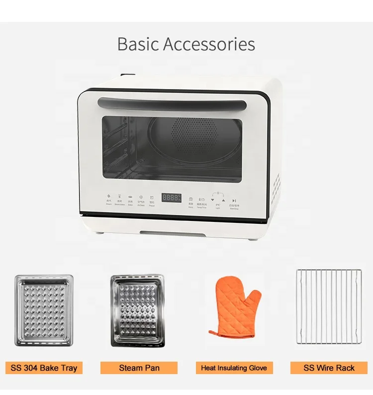 Smart Kitchen Appliances 20L Steam Air fryer oven Electric Steam Air Fryer Toaster Oven with Digital Display