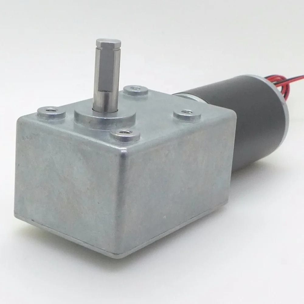 12v 24v 300rpm self locking Strong Magnetic Dc Worm Square Gear reducer Motor with self-lock for tank model