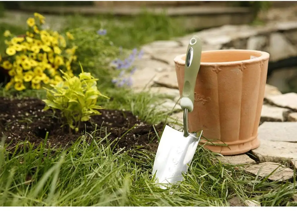 Ergonomic Handle Stainless Steel Hand Trowel Cultivator Garden Tools