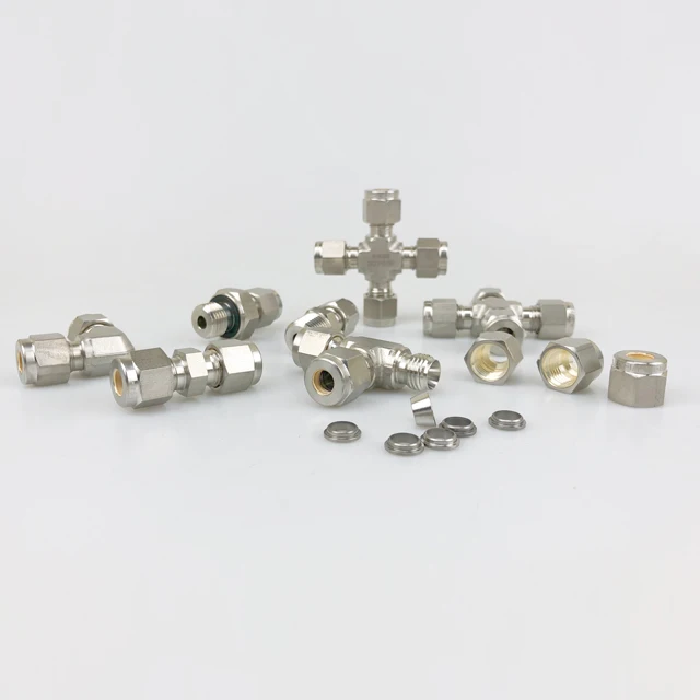 Stainless Steel SS316 Metric Double Ferrule Union Nuts Tube Fitting Nuts High Pressure Air Connector SS316 Compression Fittings