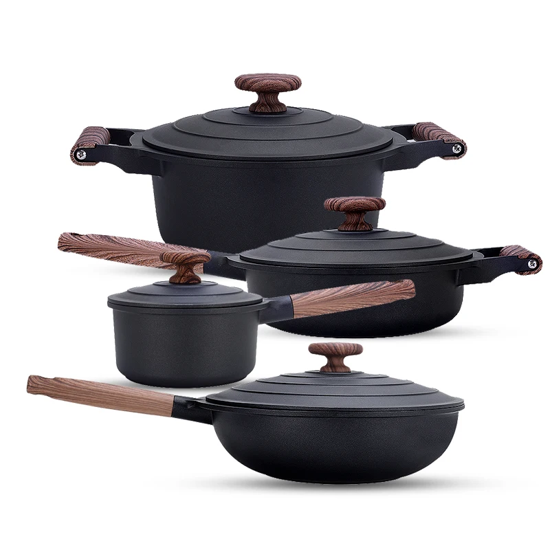 Aluminum alloy utensils set kitchen fry pan non stick cookware set