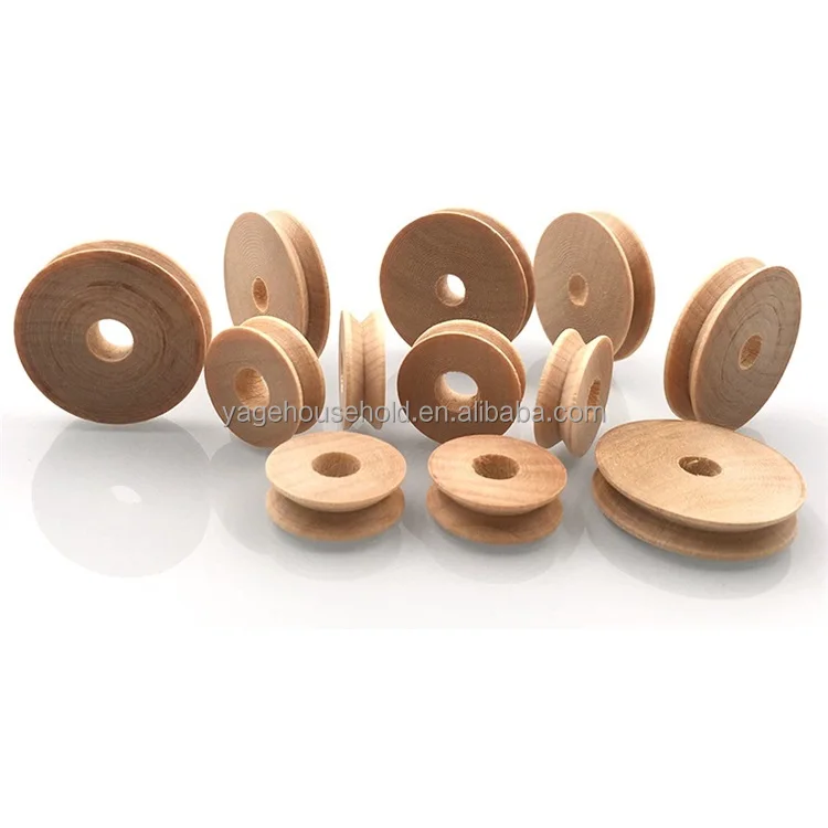Wooden spool Handmade DIY accessory tools Wooden Vintage spool wooden wheel
