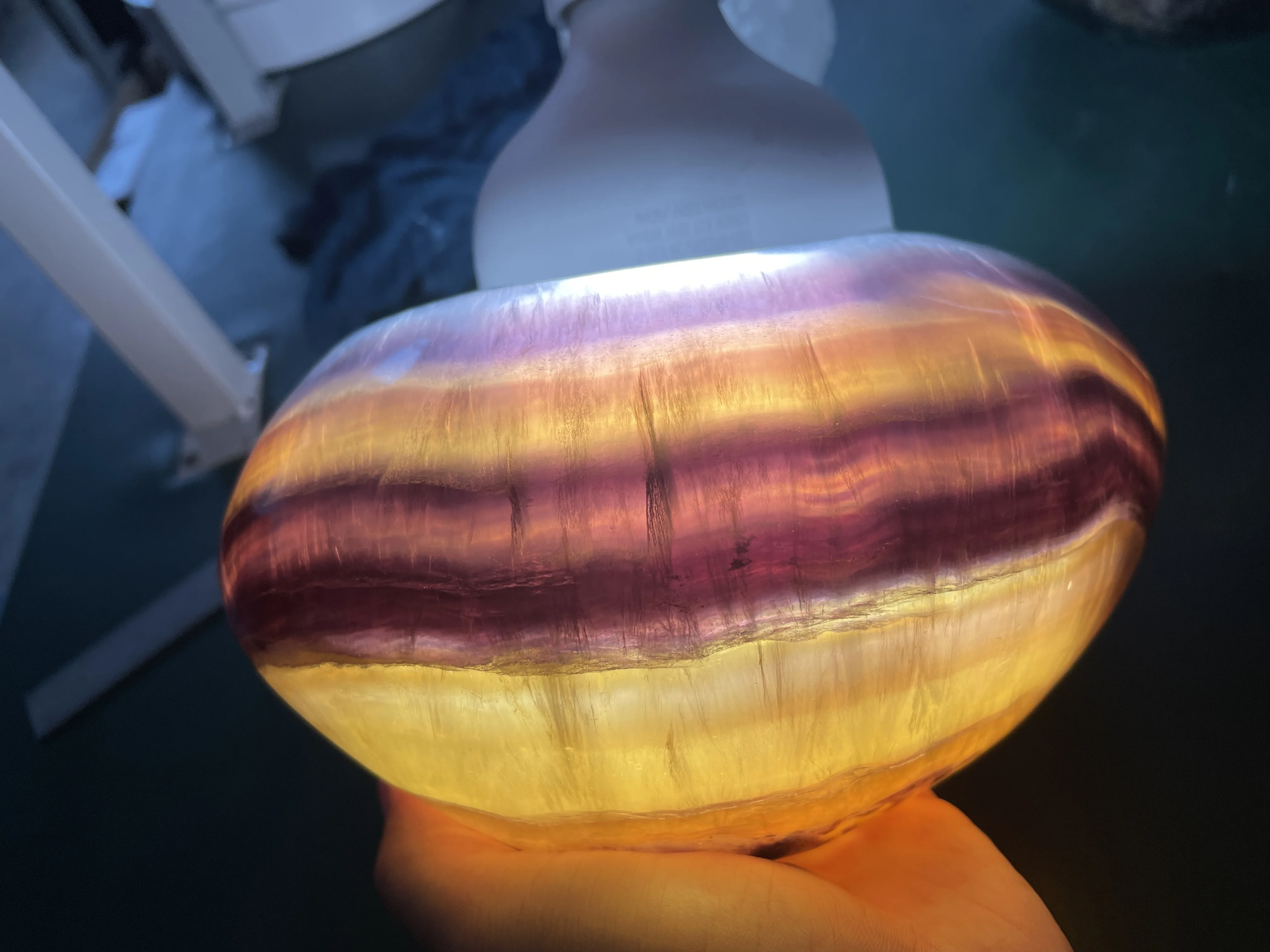 Luxury clear quartz fluorite crystal bowl gift oval shaped crysta singing bowl jar for Home decoration