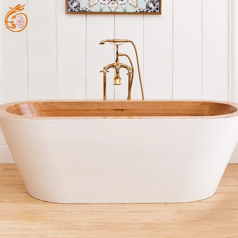 Hot Sale Solid Surface Bathtub Resin Wood Freestanding Bathtubs