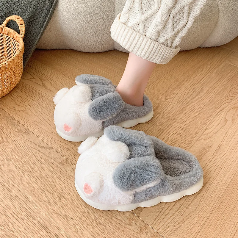 Factory Hot Sales Bedroom House Animal Slippers Non-Slip Plush kids Slides Home Shoes Plush Cute Kitten Fluffy Slippers