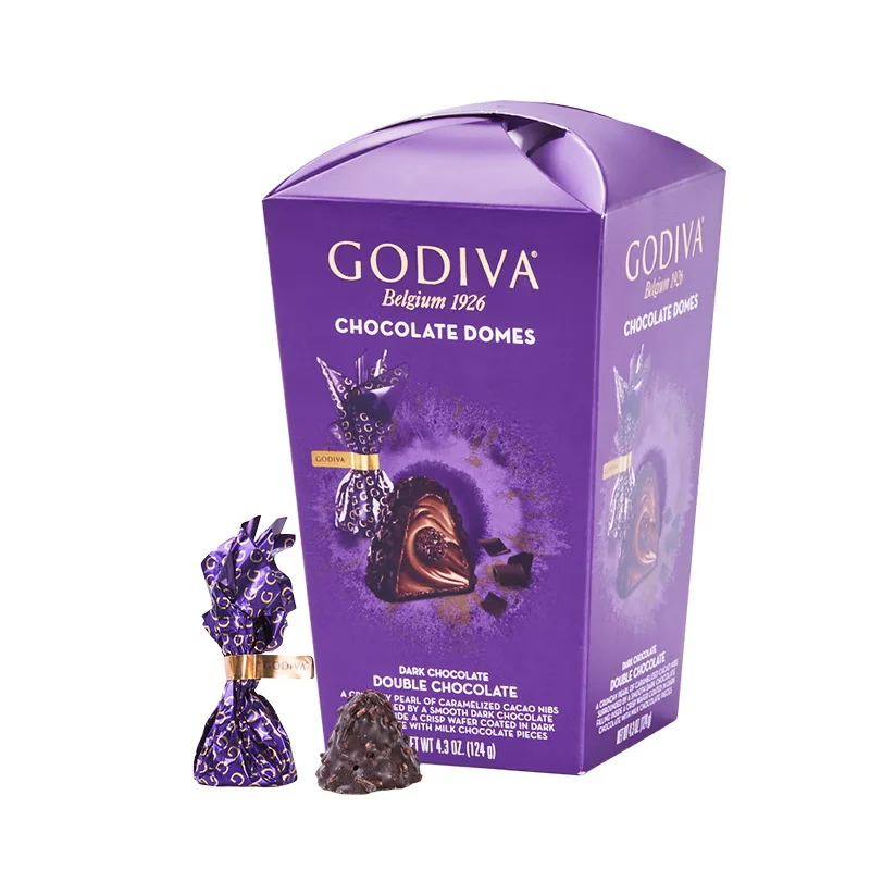 Wholesale exotic snacks Double chocolate 12 pieces 120g dark chocolate High quality chocolate candy