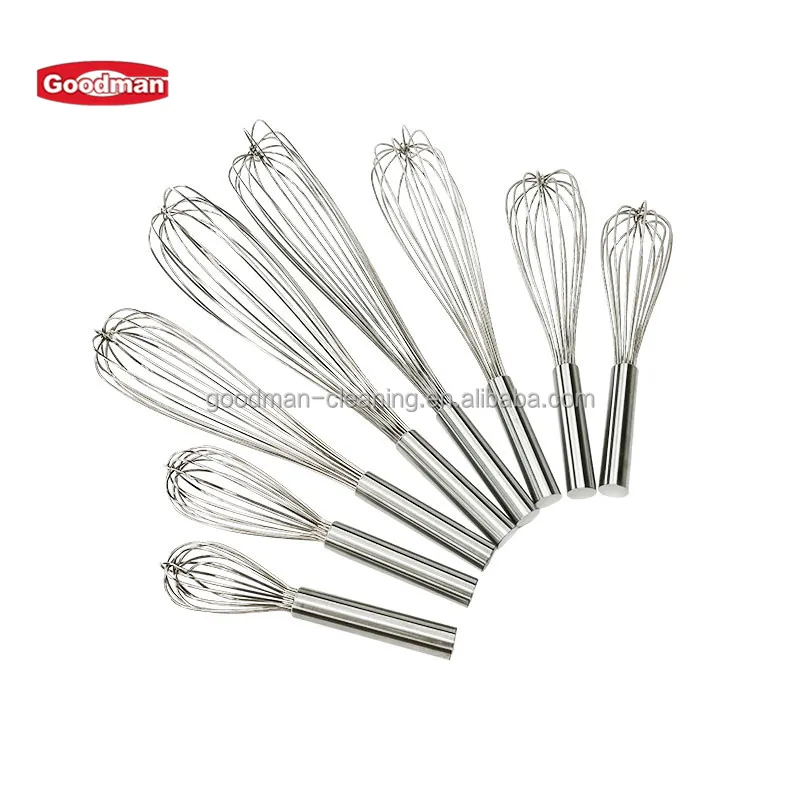 Kitchen Gadget Smallware  Bakery Cake Tool Sauce Stirring Milk Cream Mixing Whipper Stainless Steel Manual Egg Beater Whisk