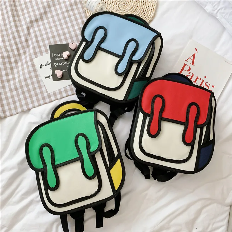 2020 New Fashion Unisex backpack 2D drawing back packs women cartoon comics bag 3D schoolbag college travel bags for girls