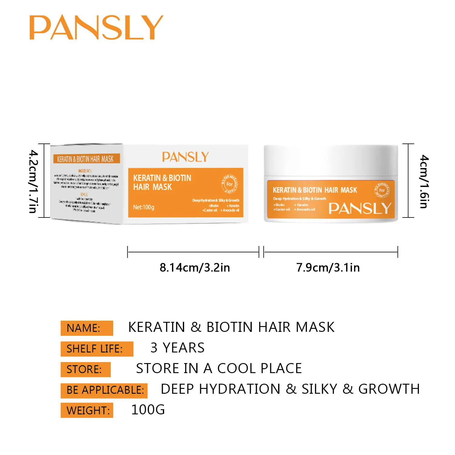 100% Natural Organic OEM Hair Mask Repair Dry  Damaged Hair Moisturizing Keratin Treatment Hair Mask