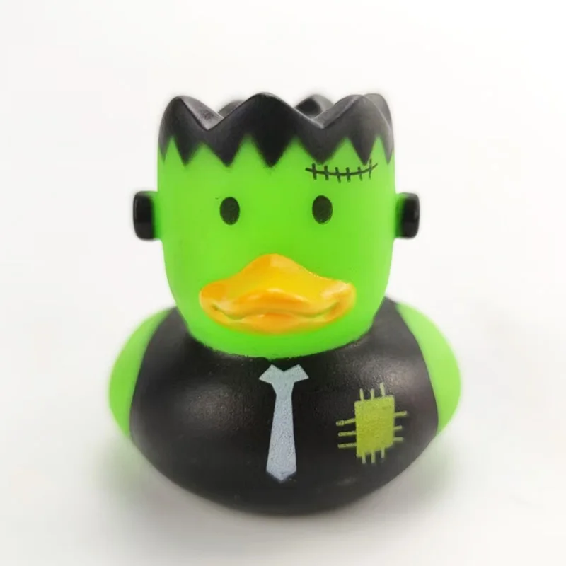 2025 Halloween New Style High Quality Eco-Friendly Bath Toy Rubber Duck Yellow Duck with Customizable Colour Shape Safe Babies