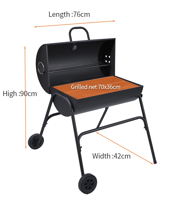 Easy Cleaned Barbecue BBQ Kettle Brazilian Bbq Pulley Grill Charcoal Barrel Grill