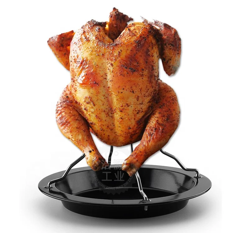 Good quality stainless Steel Roast Chicken Pan Turkey Roast Pan Barbecue Pan Microwave Barbecue Tool