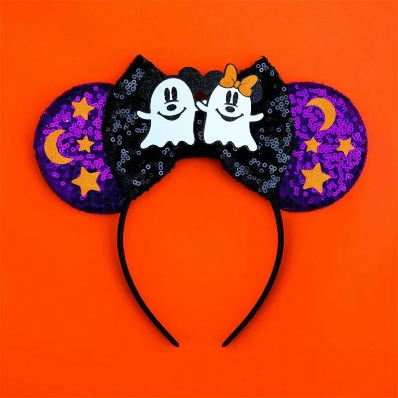 2024 Halloween Decorations Party Supplies Cartoon Mouse Ears Hair Hoop Girl Skull Ghost Women cheap Glitter Mickey Ears Headband