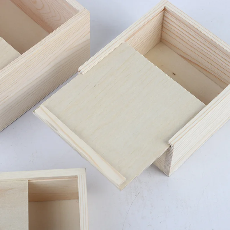 Pine wood sliding lid wood gift packaging box Wholesale