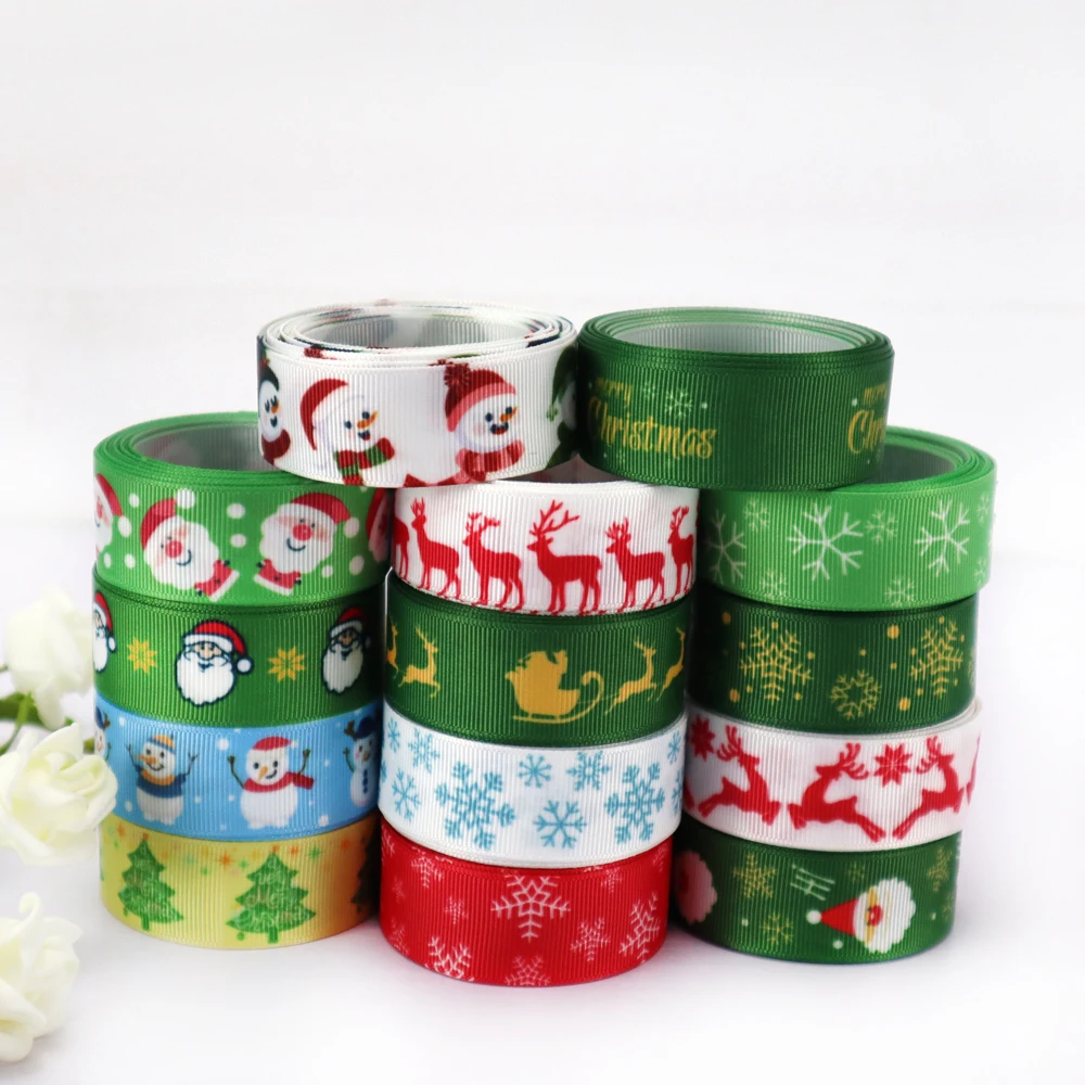 wholesale christmas ribbon snowman deer snowflake christmas decoration ribbon