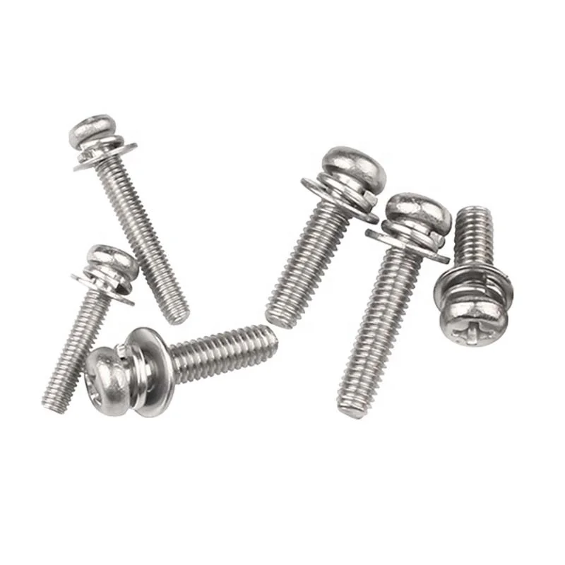 Stainless Steel Ss M3 M4 M5 M6 Torx Pan Head Sems Assembly Screw Bolt With Flat Washer And Spring Washer Torx Combination Screw