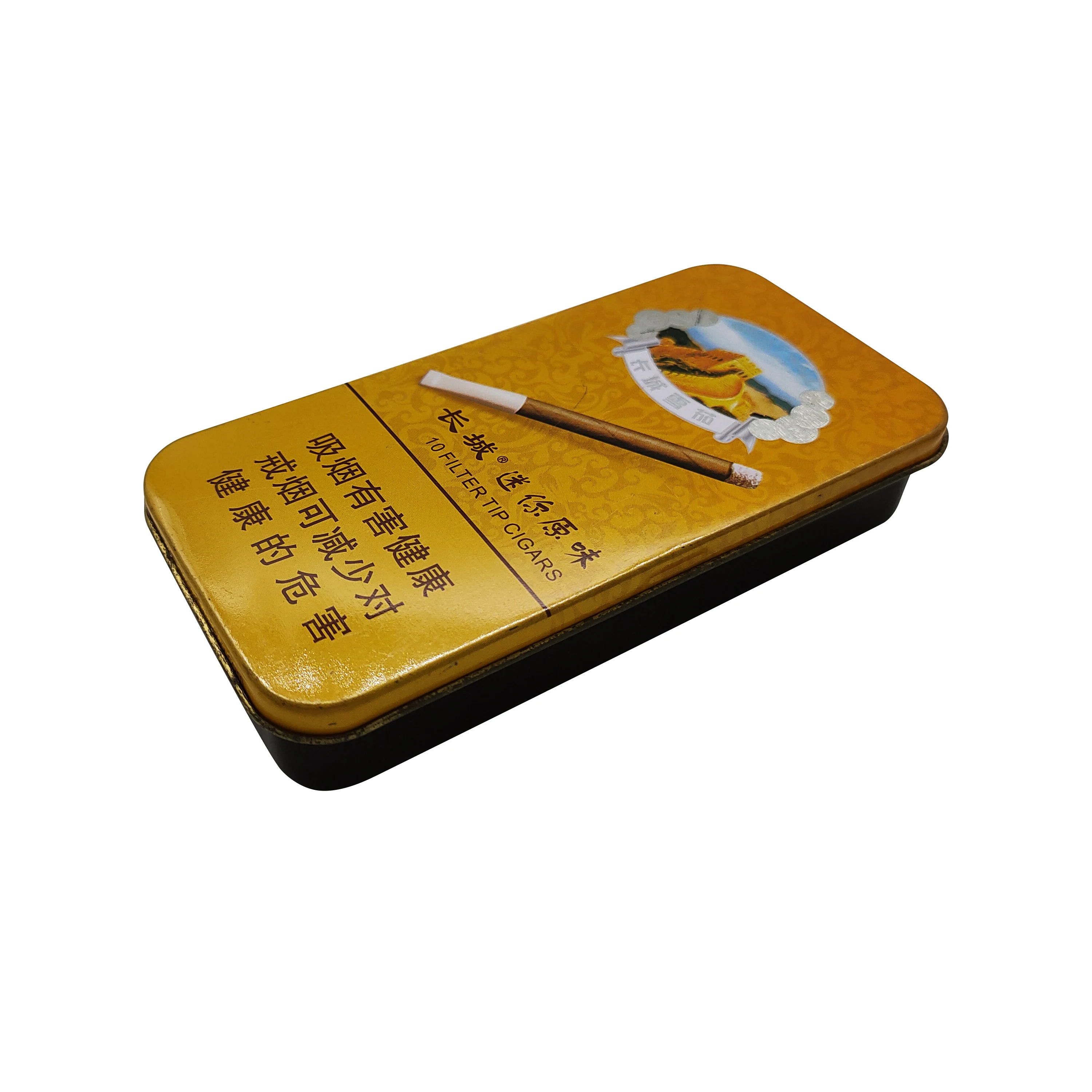 Hot Sale Packaging tin can tobacco Food Grade Metal Tin Box Cigarette Tin Box with hinge Cigar OEM