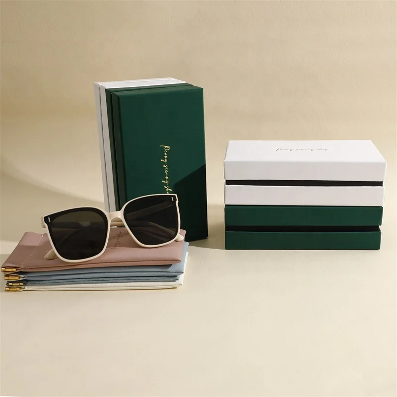 LOGO MOQ 50 PCS Eyeglasses Case Paper Drawer Storage Box Glasses Case Sunglasses Cardboard Slide Packing Boxes