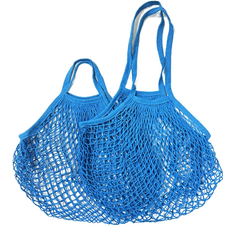 Custom Logo Eco Friendly Washable Beach bag for Shopping Reusable Organic Cotton Fruit Net Mesh Bag