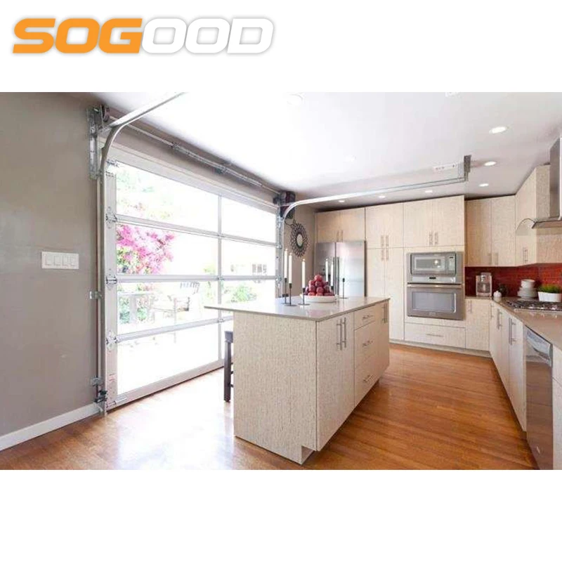 low price automatic frosted glass aluminum benefit sectional garage door