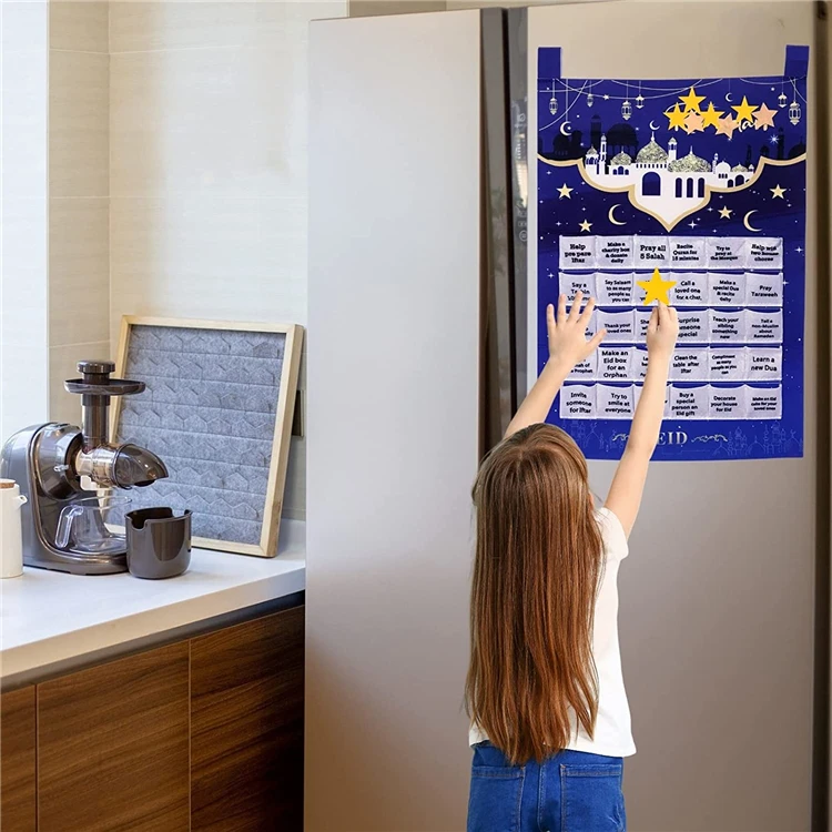 2023 Eid Mubarak Countdown for Kids 30 Days Advent Poster Decorations Home Wall