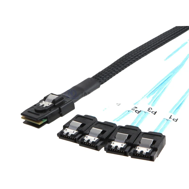 High quality Mini SAS 36pin SFF8087 Host to 4 SATA 7 Pin Target Hard Disk Data Cable