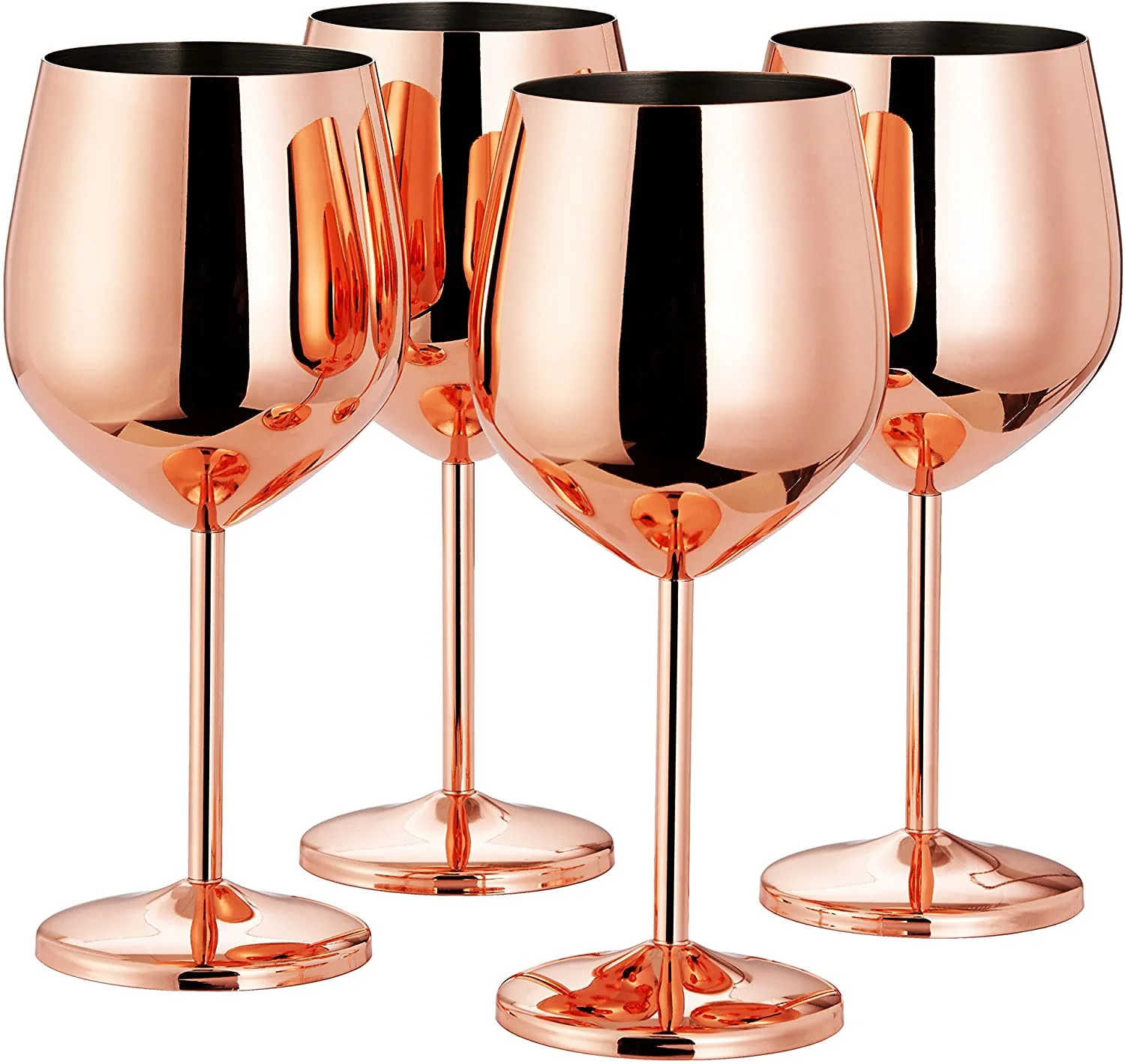Rose gold stainless steel red stemmed wine glass champagne goblet cup drinking cup