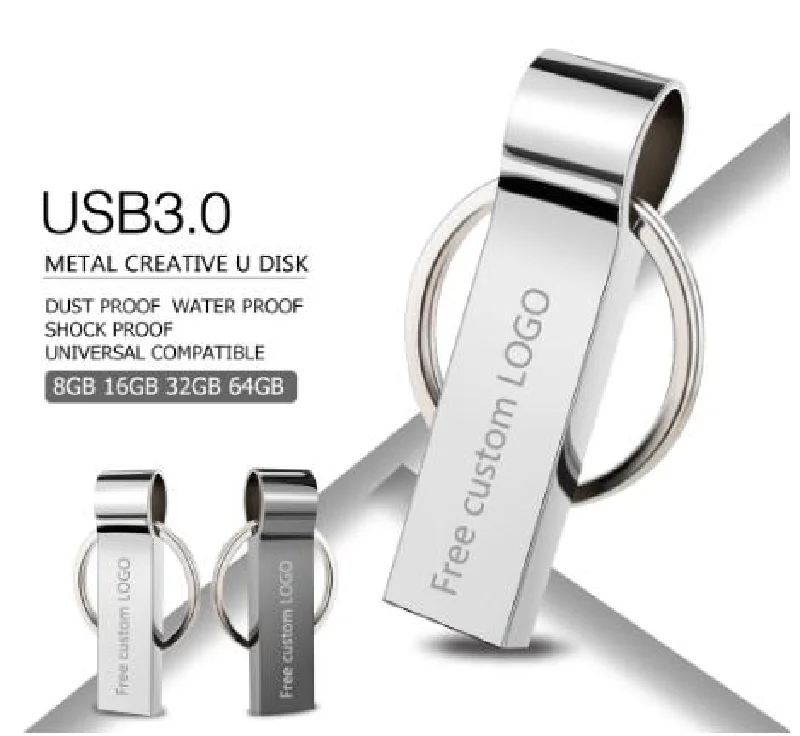 Cheap Custom Logo Gifts Metal Mini Usb Flash Drive Usb2.0 3.0 Memory Stick with Key Chain for Promos Office Gift