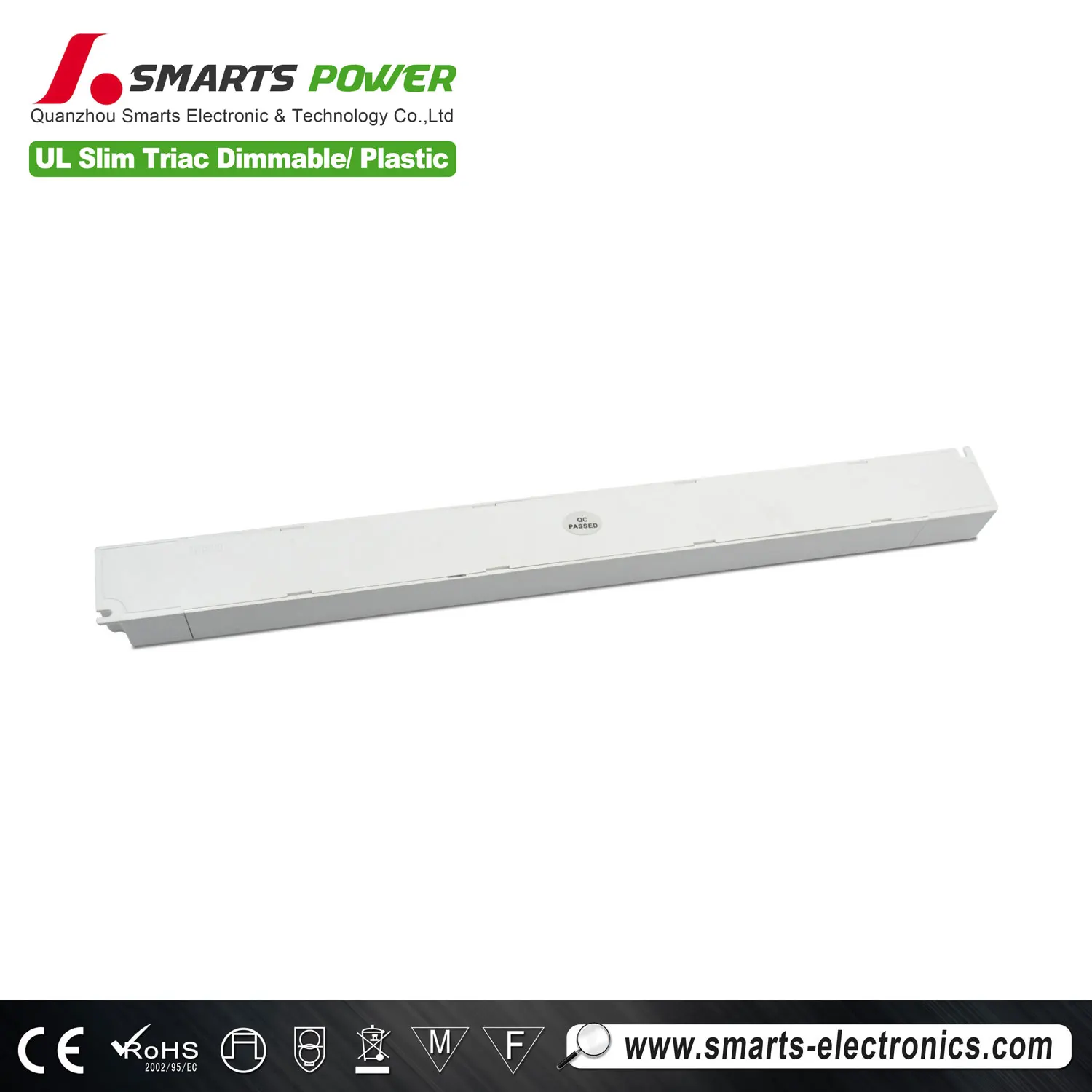 Smarts Phase Cut dimmable constant voltage 277Vac led driver 30w for strip light slim size LED power supply 12Vdc 24Vdc
