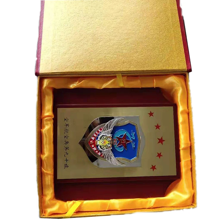 
Best Quality Wooden Souvenir Custom Logo Plaque With Wooden Box 