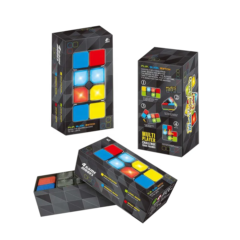 Electron Memory Music Magic Flashing Cube Puzzle Fidget Finger Handheld Training Musical Deformation Game Toy