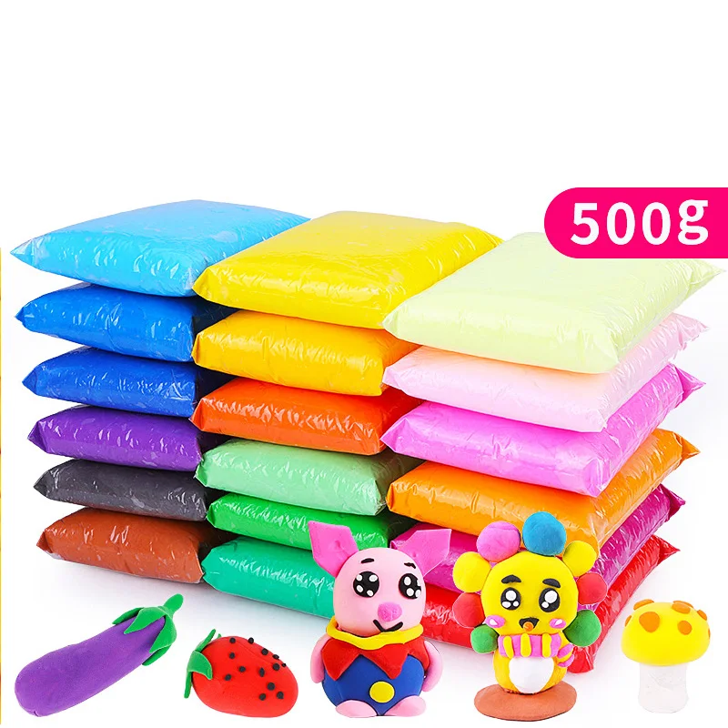 500g Manufacturers Supply Super Light Clay Soft Clay,3D Modeling Magic Color Clay For Educational Toy