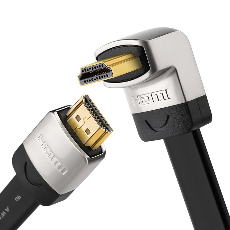 Vnew best seller 4K 3D 60hz 1080P/2160P 90 degree Flat male to male hdmi cable 1m 1.5m 1.8m 2m 3m 5m 10m for TV