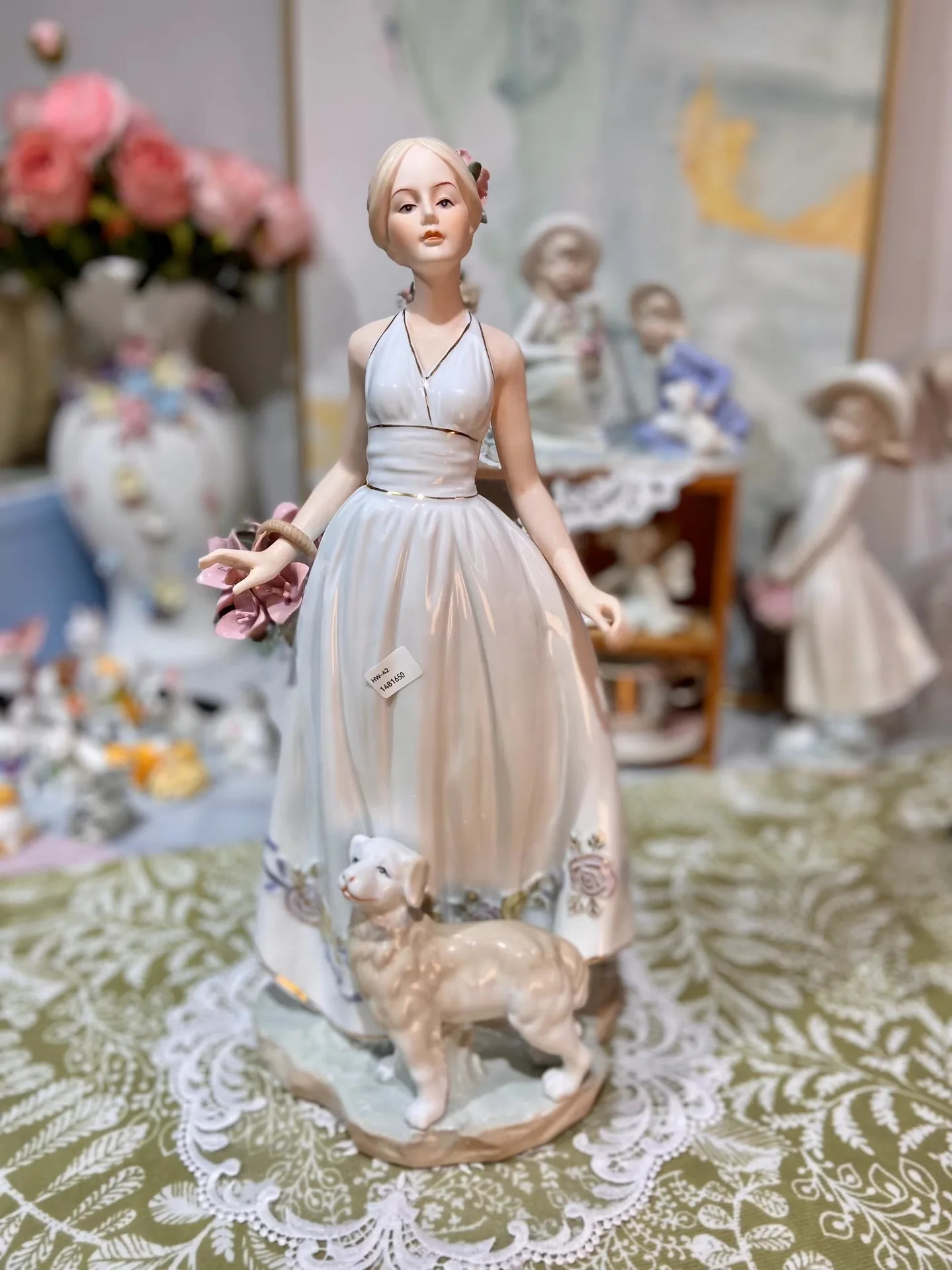 Export porcelain figurine ornaments ceramic crafts Western girl decorative crafts European styles
