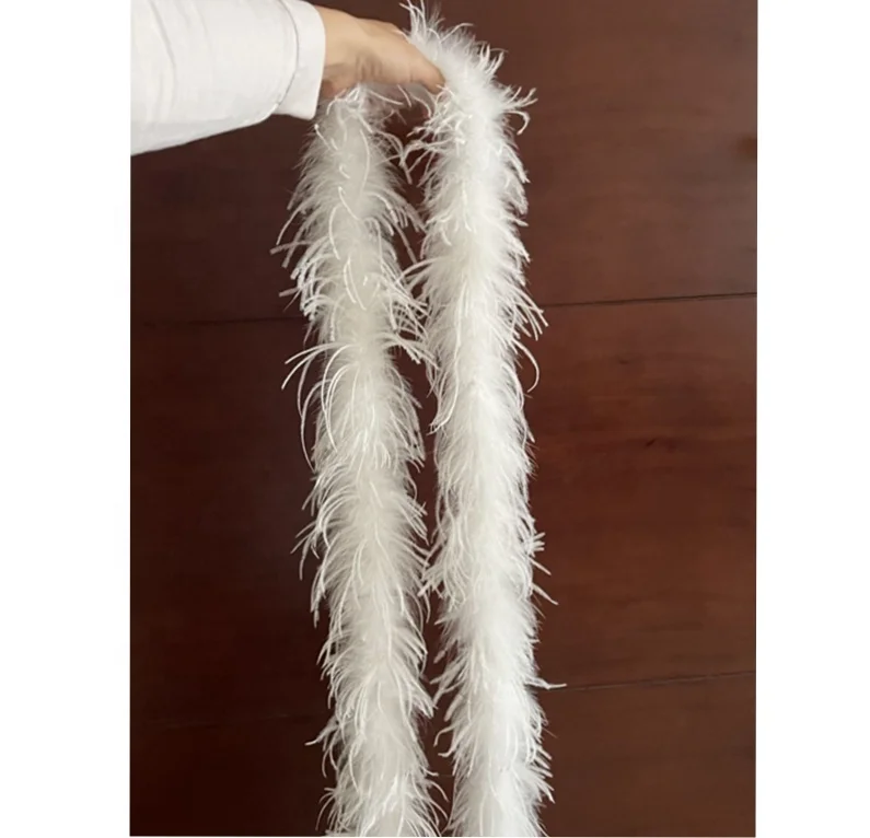 Hand make  7-9 cm 1 Ply Fluffy Cheap Ostrich Feather Boas  For Costumes Decoration