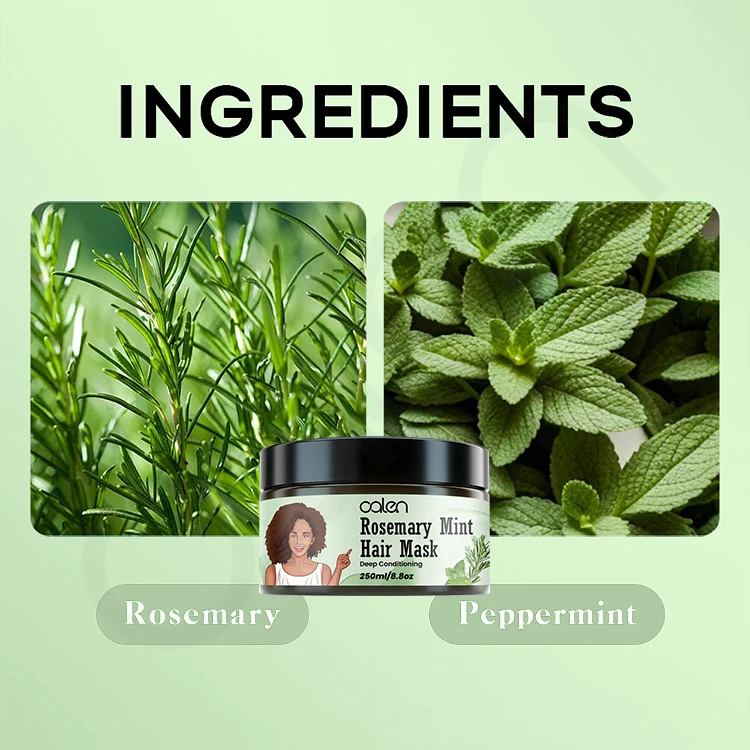 Oalen 250Ml Private Label Natural Herbal Daily Hair Growth Treatment Rosemary Mint Mask