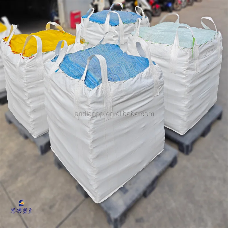 Custom 1Ton 1000KG 1500KG Fibc Big Bags with Flat Bottom Discharge FIBC Bulk Bag