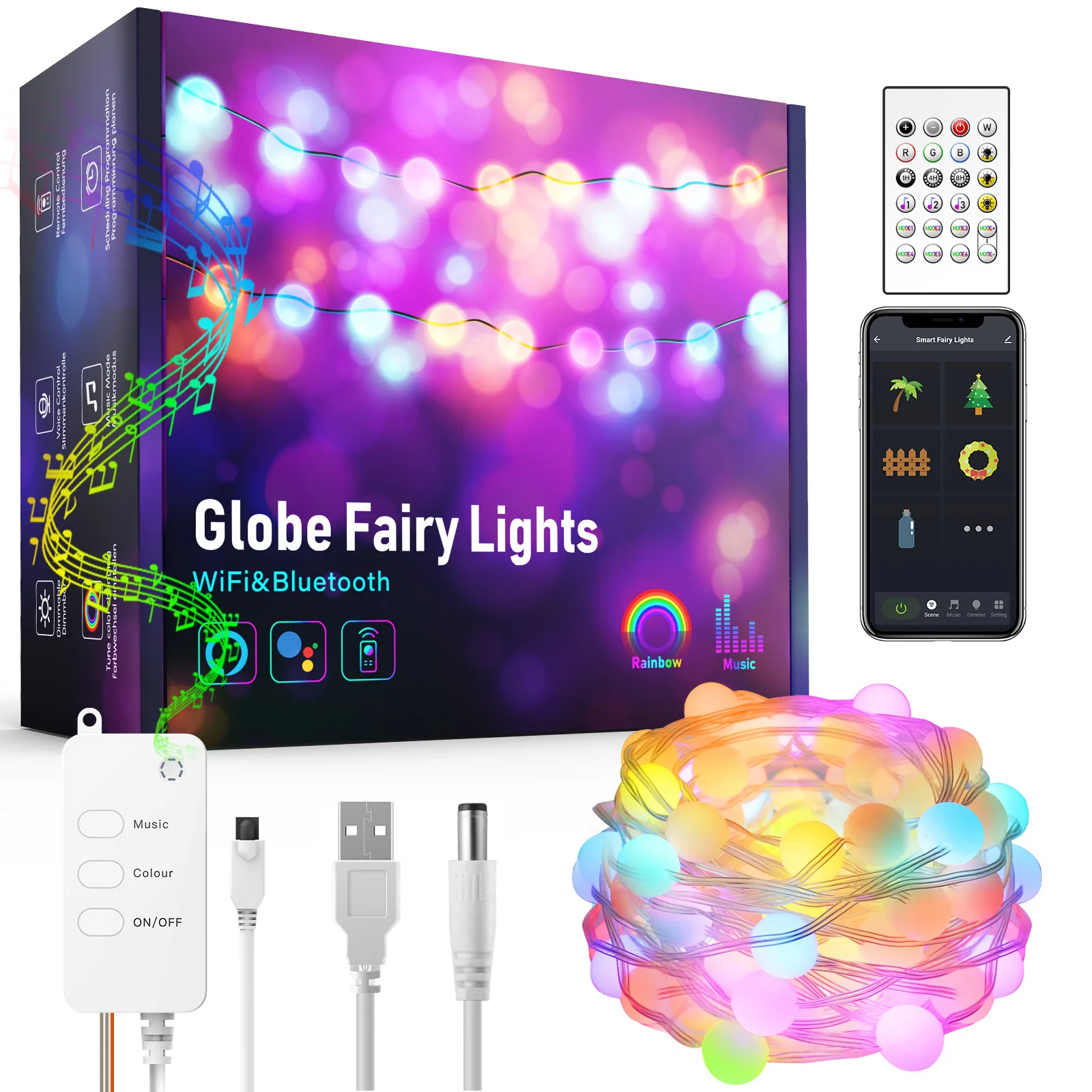  Светодиодная смарт-гирлянда с Wi-Fi RGB IP65 5