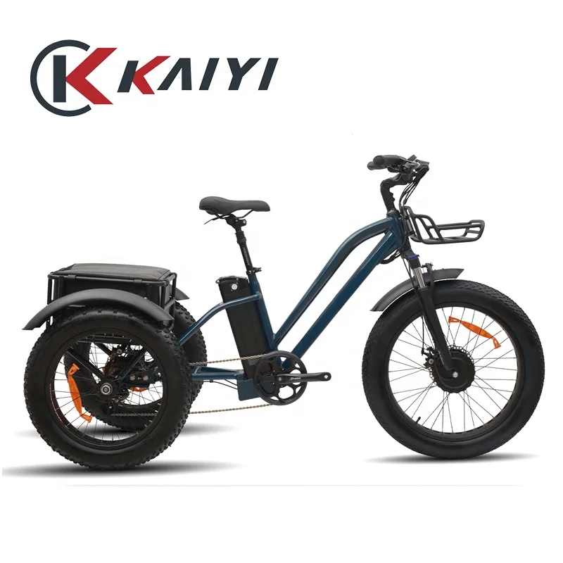 KAIYI алюминиевый сплав настраиваемый цвет трехколесный велосипед 48V500w китайский производитель грузовой электрический электровелосипед семейный