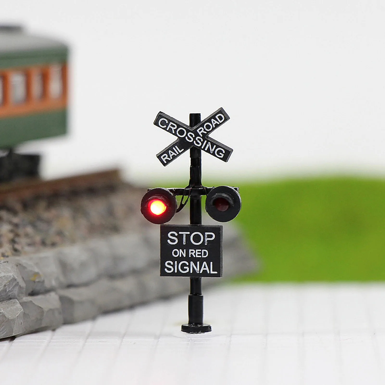 JTD1507RP Model Train N Scale 3cm 2 heads LED made + Circuit board flasher Railroad Crossing Signals 1:150 Traffic Light